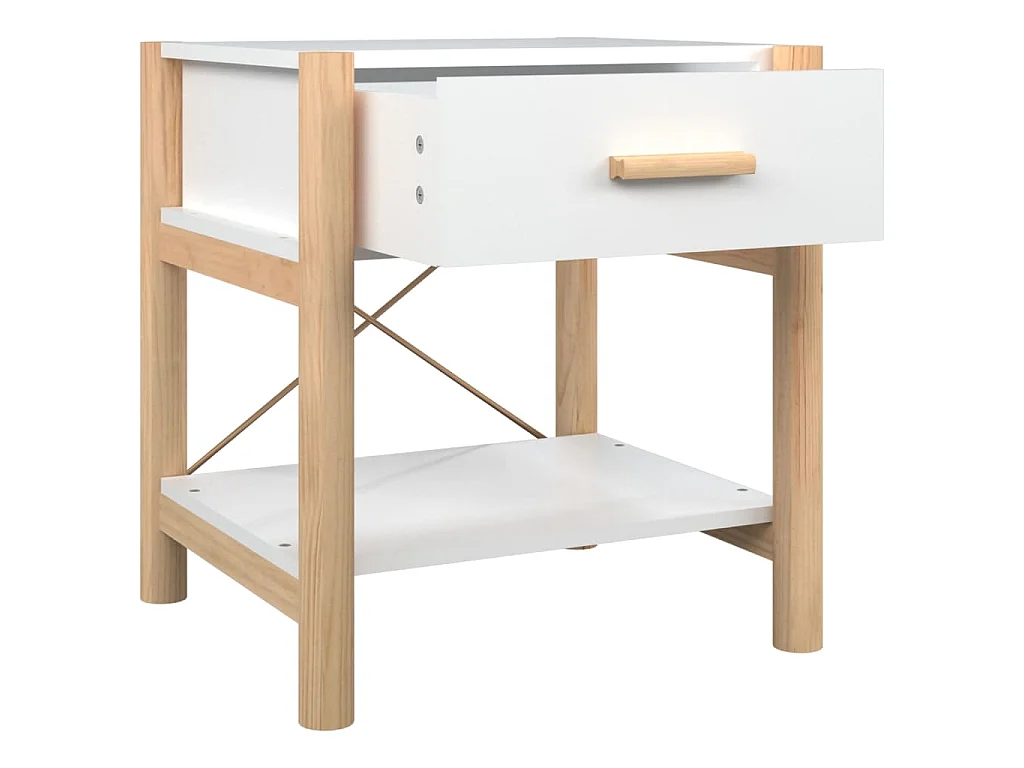 Nachtkastjes 2 st 42x38x45 cm bewerkt hout wit