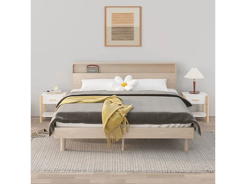 Nachtkastjes 2 st 42x38x45 cm bewerkt hout wit