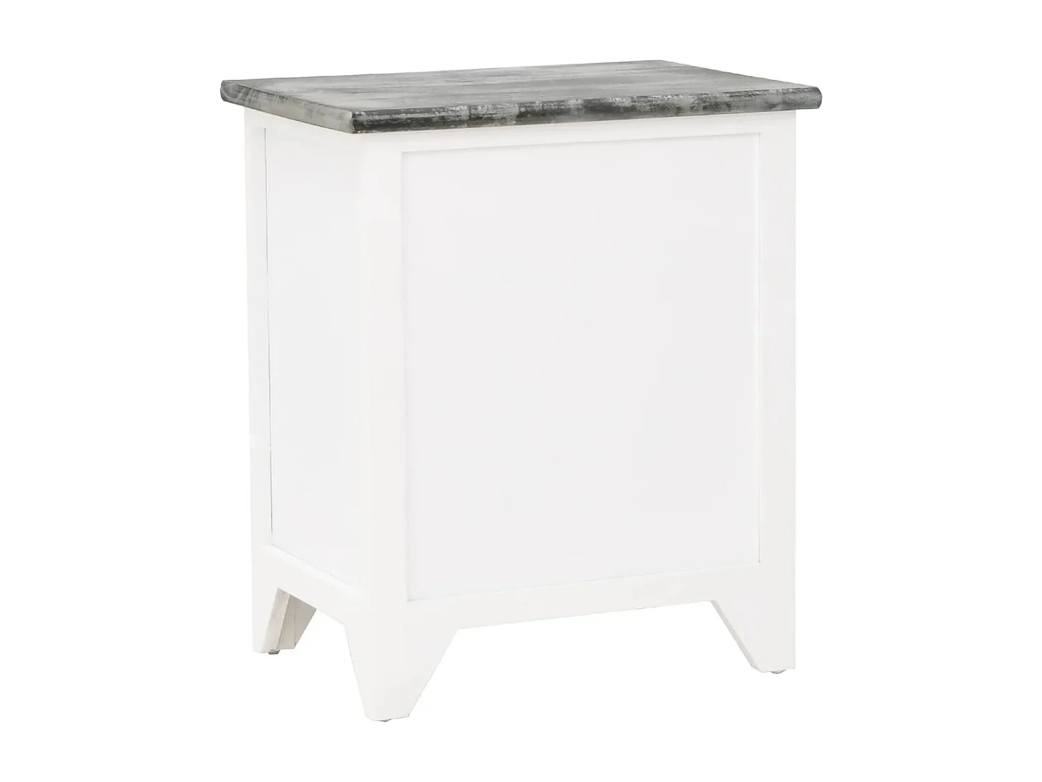 Nachtkastje 38x28x45 cm paulowniahout grijs en wit