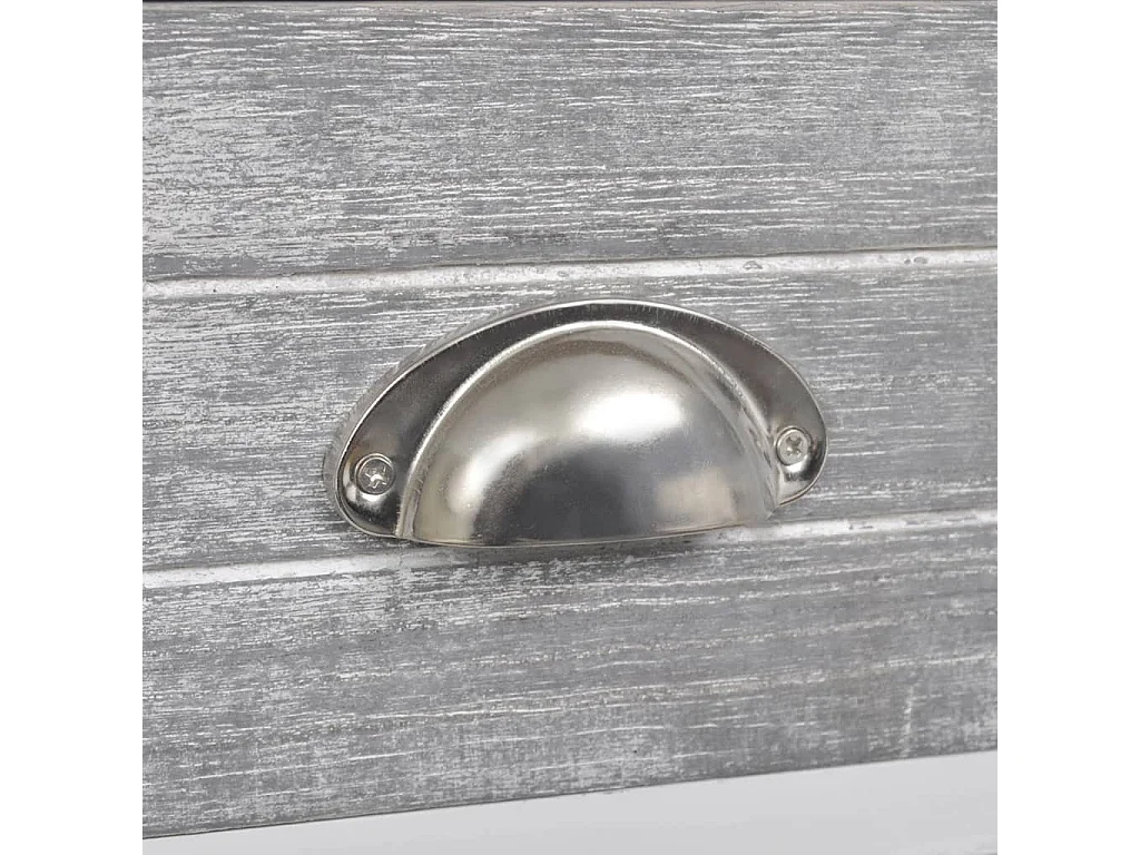 Nachtkastje 38x28x45 cm paulowniahout grijs en wit