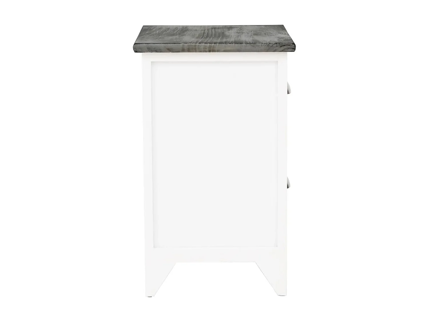 Table de chevet 2 pcs avec 2 tiroirs Gris et blanc