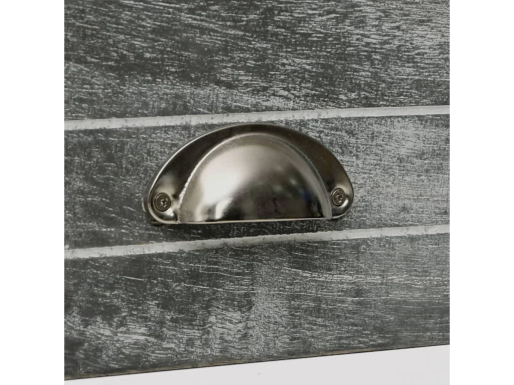 Table de chevet 2 pcs avec 2 tiroirs Gris et blanc