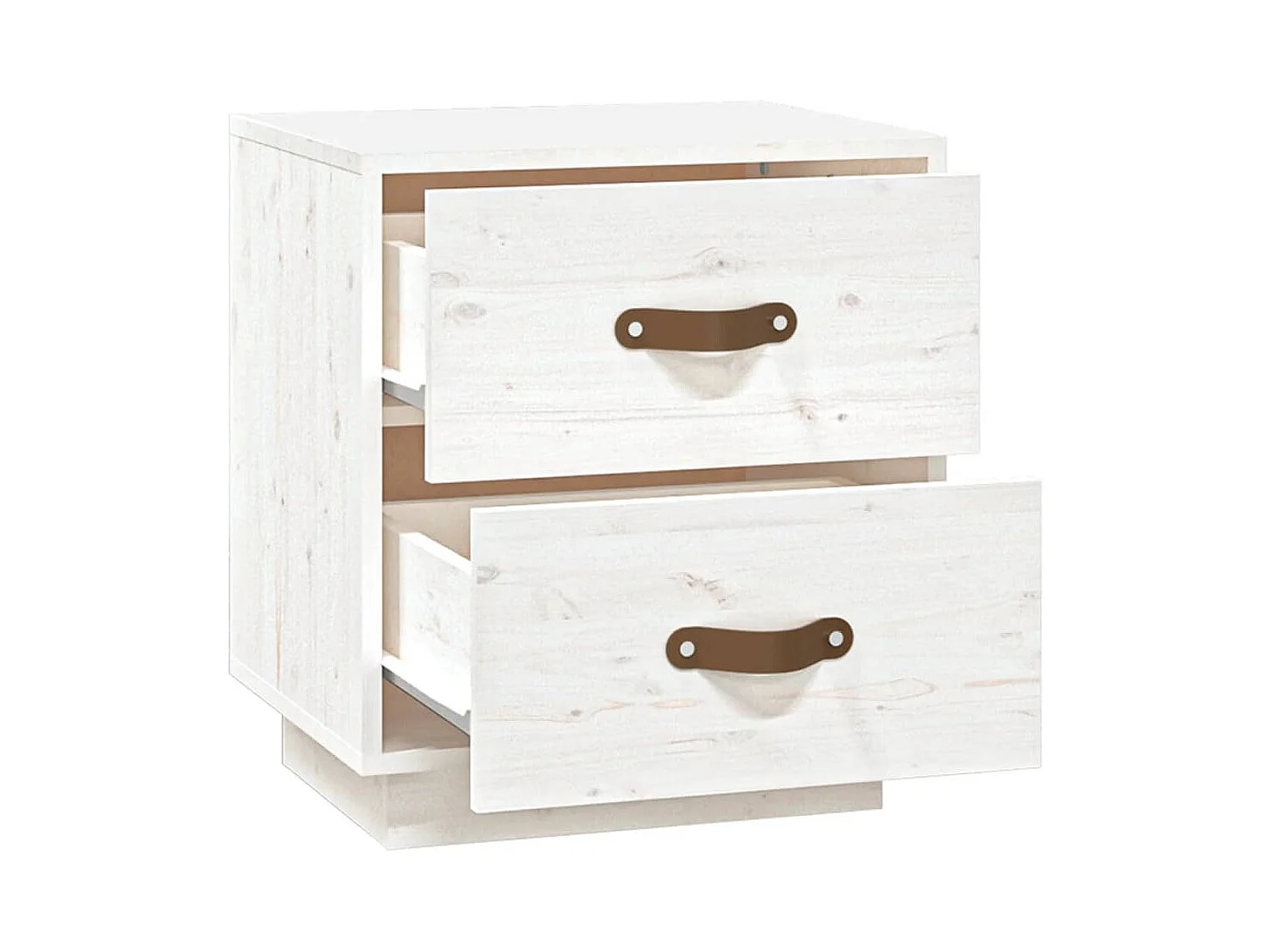   Table de chevet Blanc 40x34x45 cm Bois de pin massif