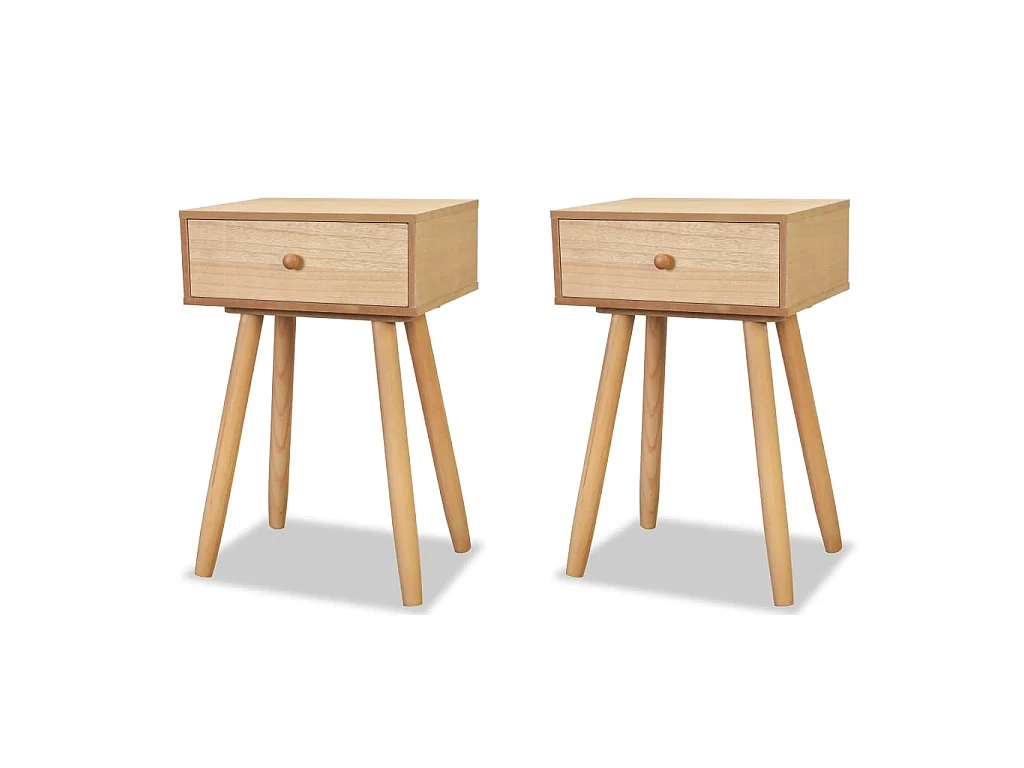 Table de chevet 2 pcs Bois de pin massif 40 x 30 x 61 cm Marron