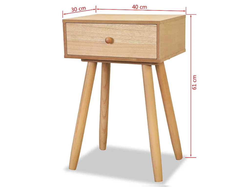 Table de chevet 2 pcs Bois de pin massif 40 x 30 x 61 cm Marron