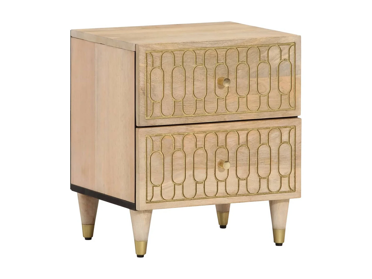 Nachtkastje 40x33x46 cm massief mangohout