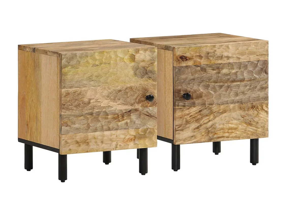 Tables de chevet 2 pcs 40x33x46 cm Bois de manguier solide