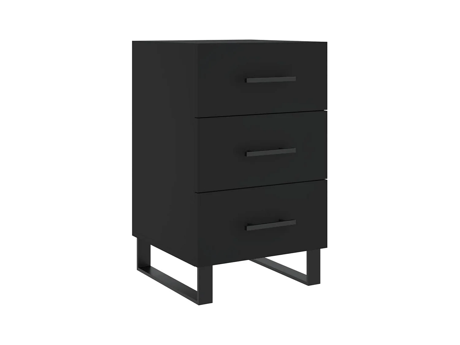 Comodino Nero 40x40x66 cm in Legno Multistrato