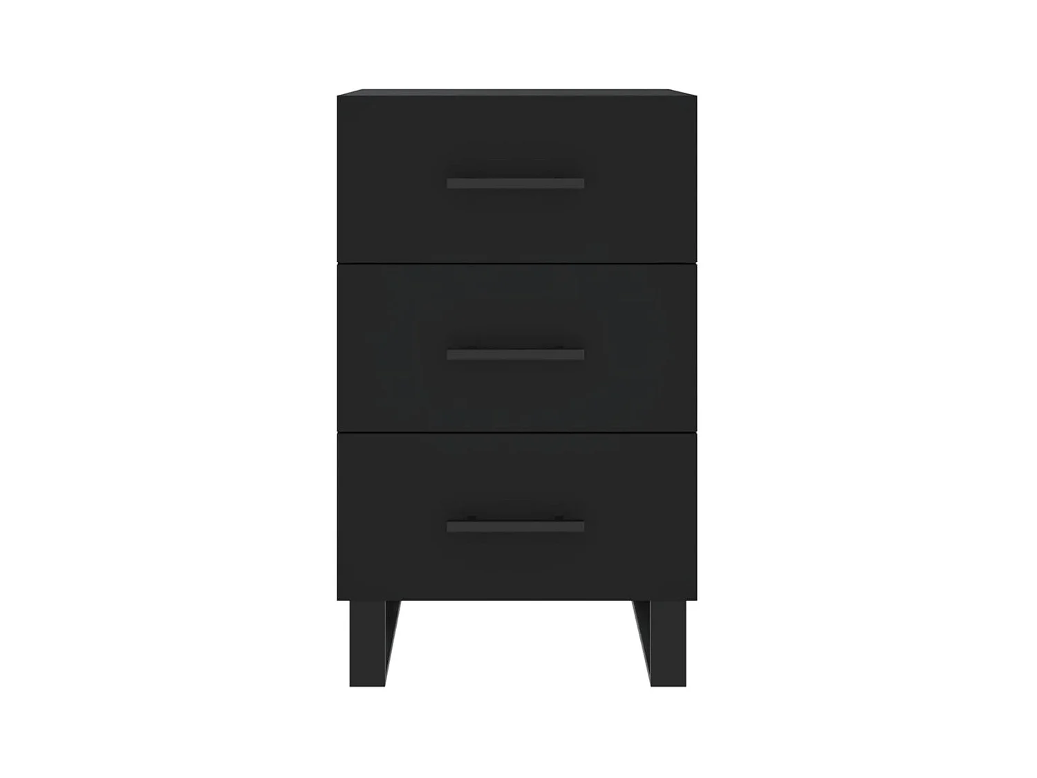Comodino Nero 40x40x66 cm in Legno Multistrato