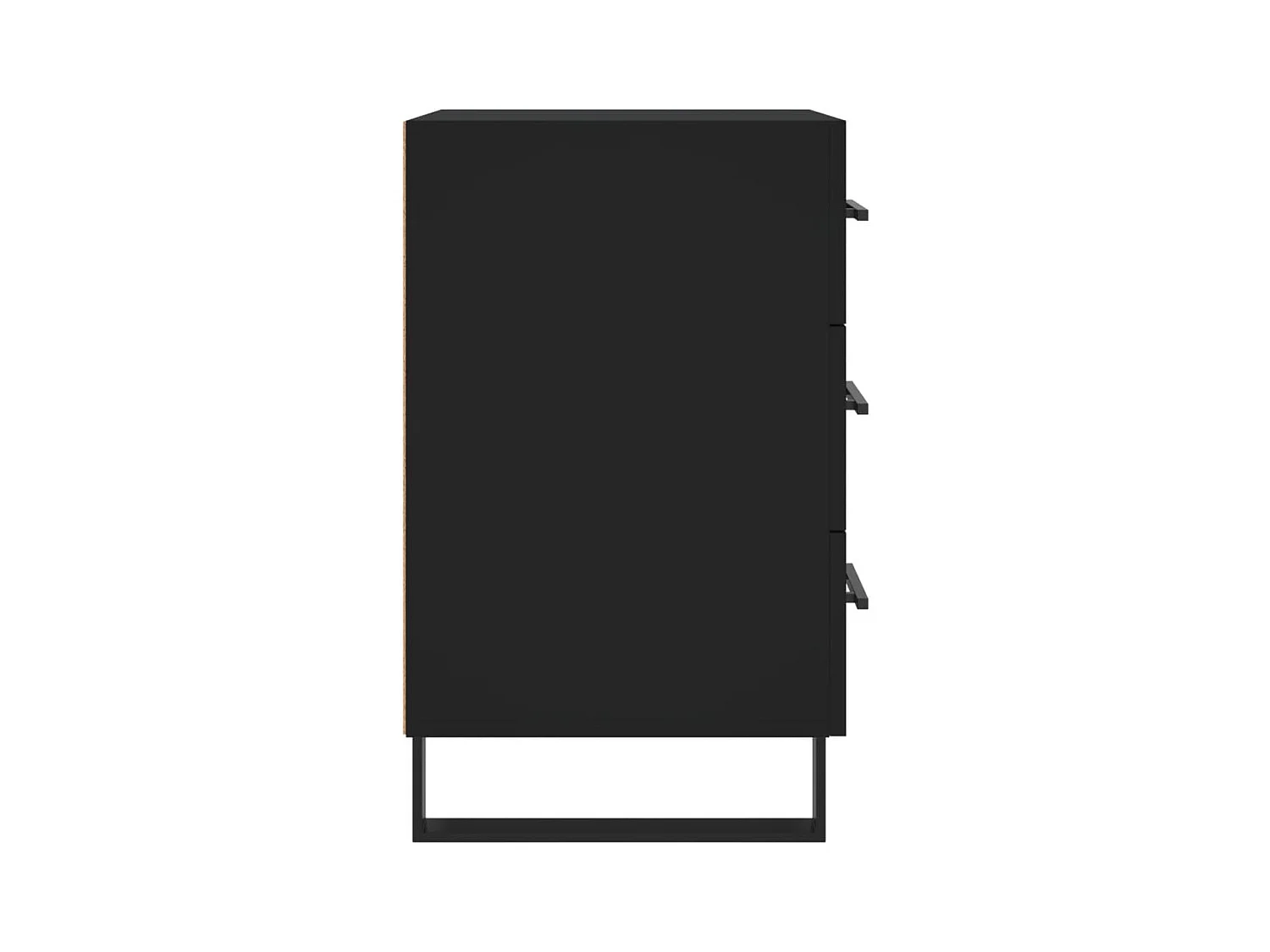 Comodino Nero 40x40x66 cm in Legno Multistrato