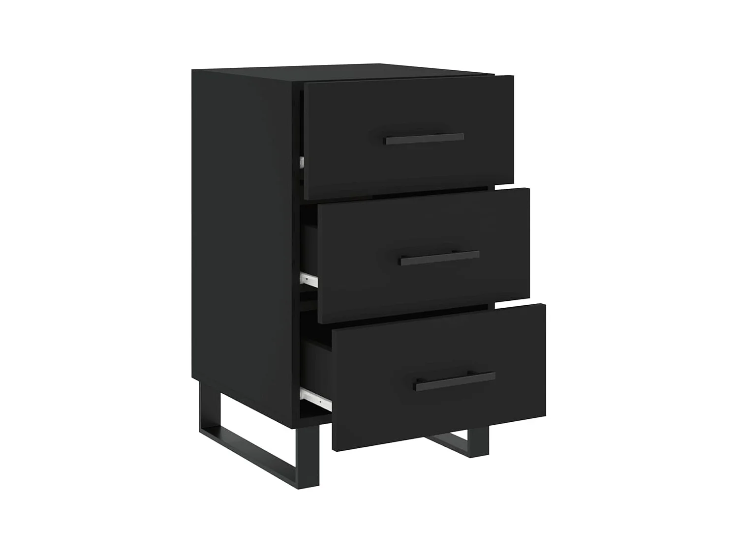 Comodino Nero 40x40x66 cm in Legno Multistrato