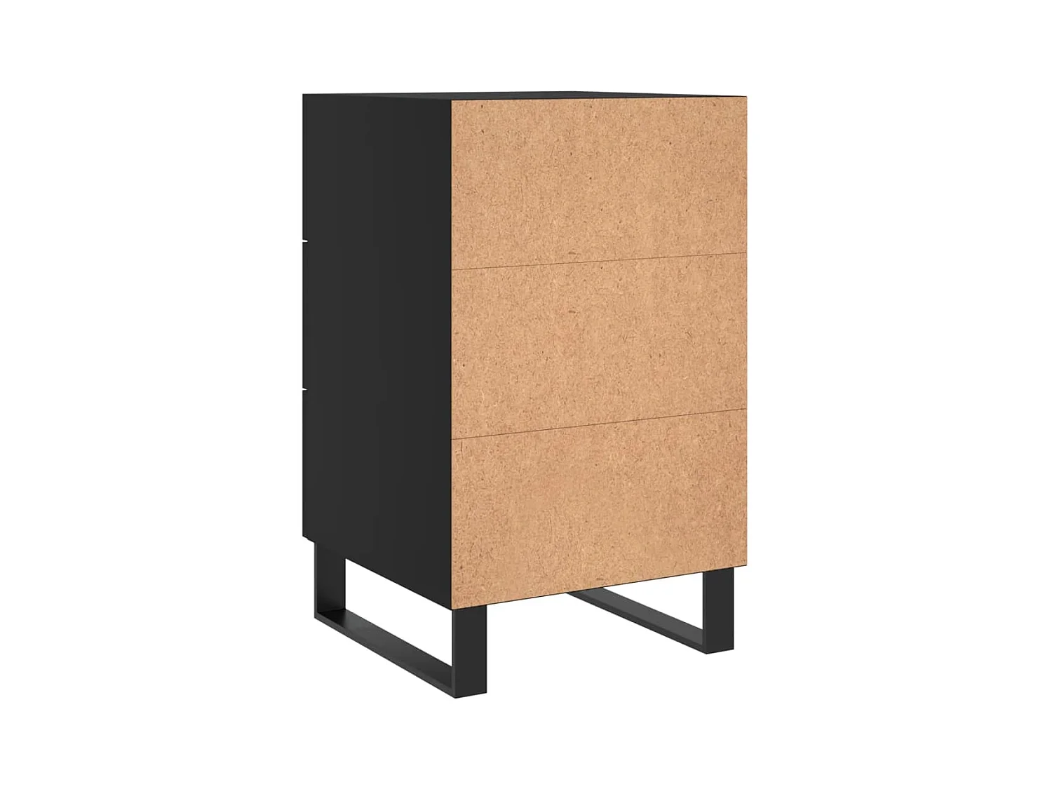 Comodino Nero 40x40x66 cm in Legno Multistrato