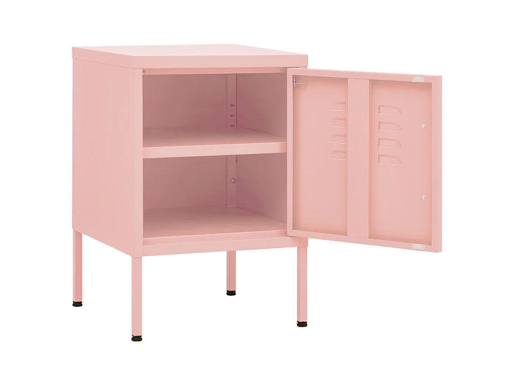 Nachttisch Rosa 35x35x51 cm Stahl