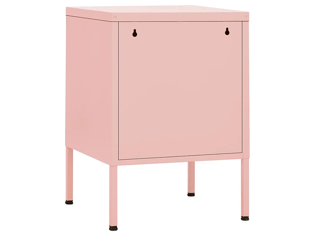 Nachttisch Rosa 35x35x51 cm Stahl