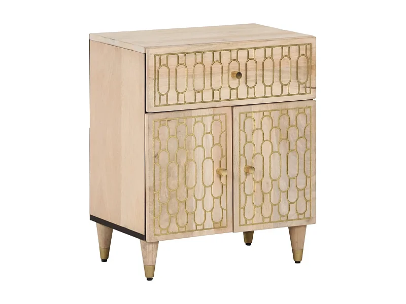 Nachttisch 50x33x60 cm Massivholz Mango