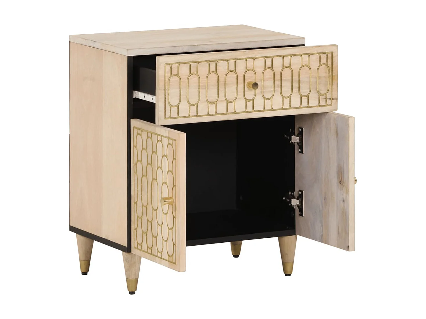 Nachttisch 50x33x60 cm Massivholz Mango