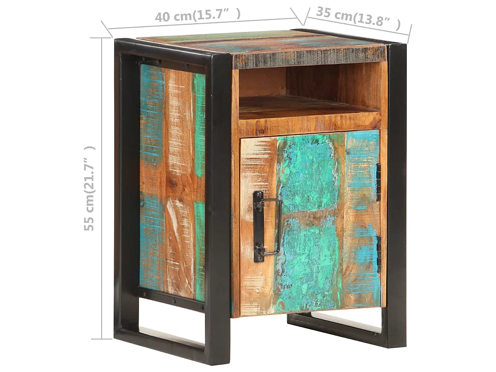 Nachtkastje 40x35x55 cm massief gerecycled hout