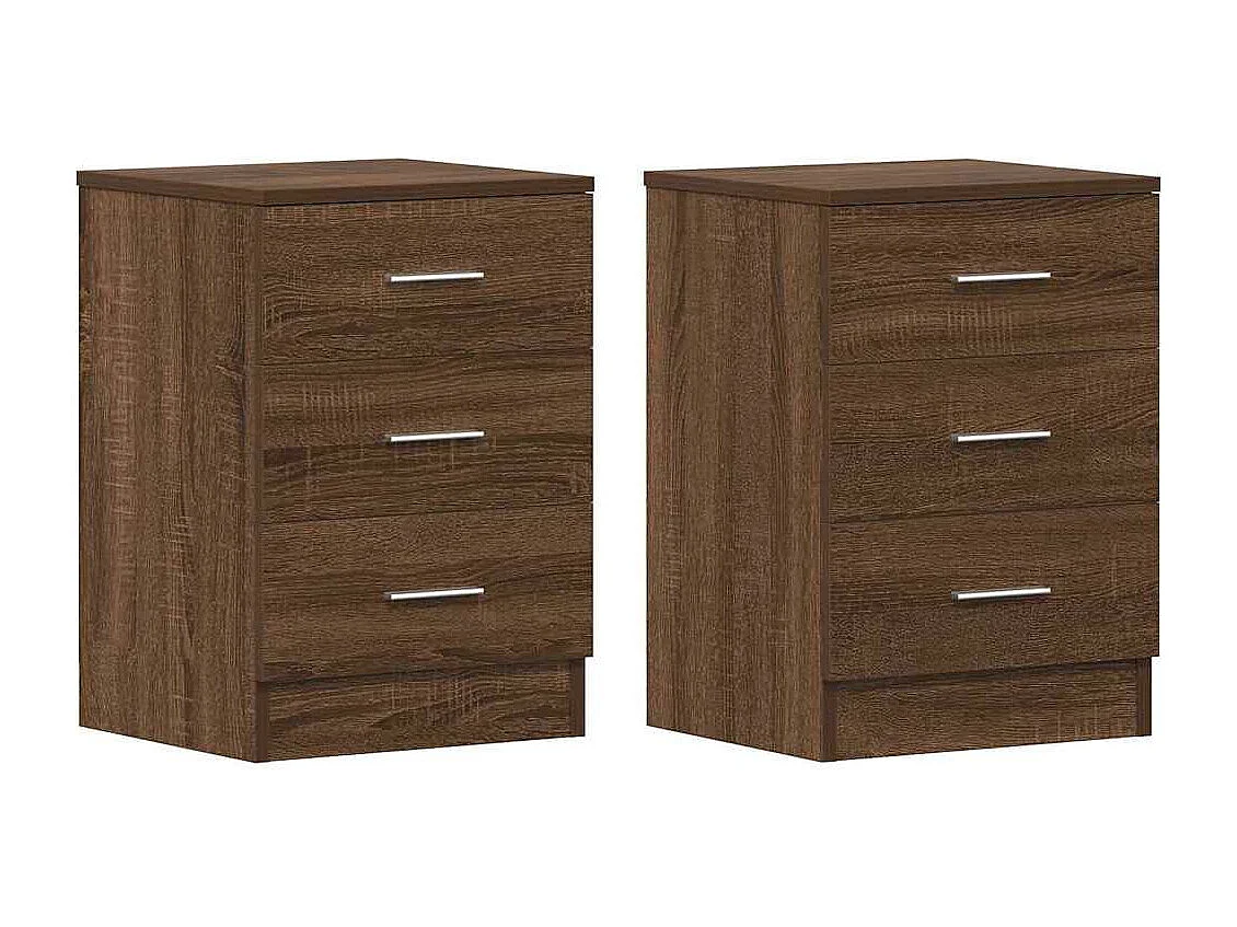 Nachttische 2 Stk. Braun Eichen-Optik 38x35x56 cm Holzwerkstoff