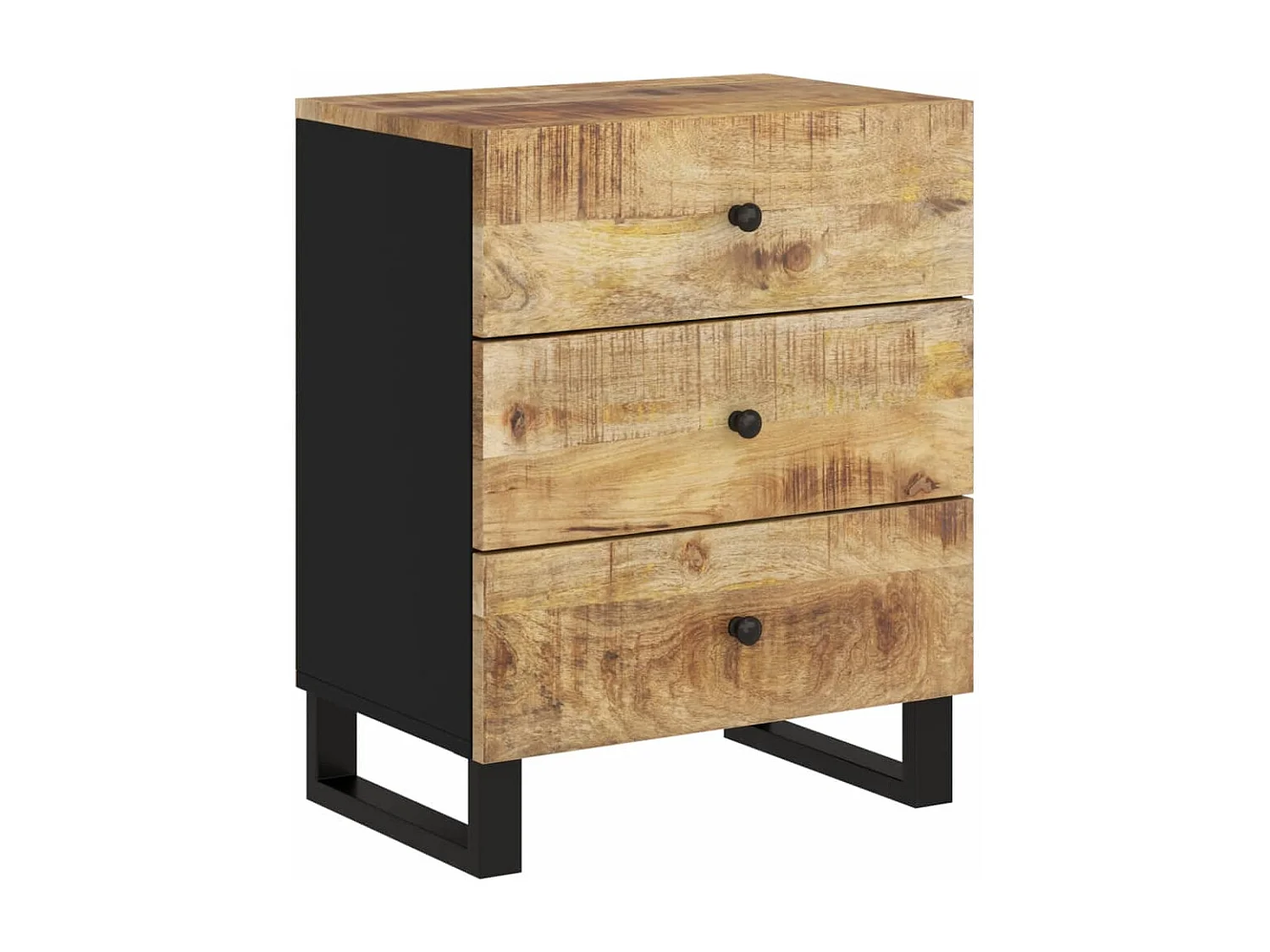 Mesita de noche madera mango madera contrachapada 50x33x62 cm