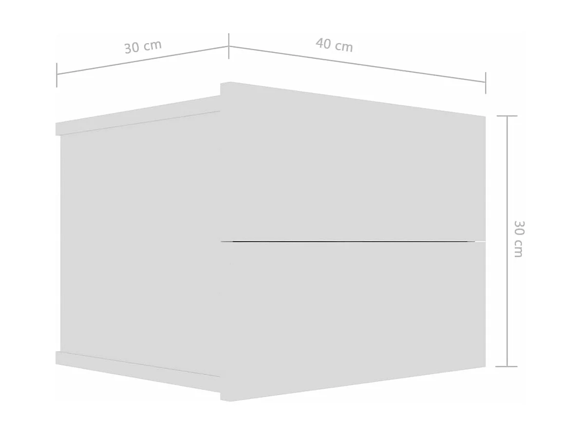 Comodini 2 pz Bianchi 40x30x30 cm in Legno Multistrato