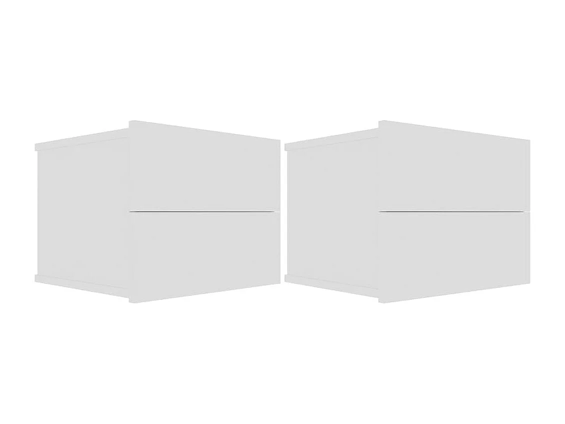 Mesas de cabeceira 2 pcs 40x30x30 cm derivados madeira branco
