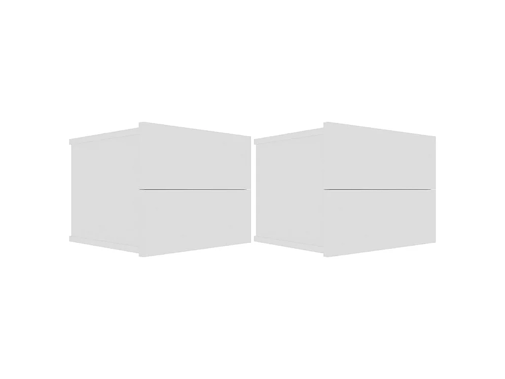 Mesitas de noche 2 uds madera contrachapada blanco 40x30x30 cm
