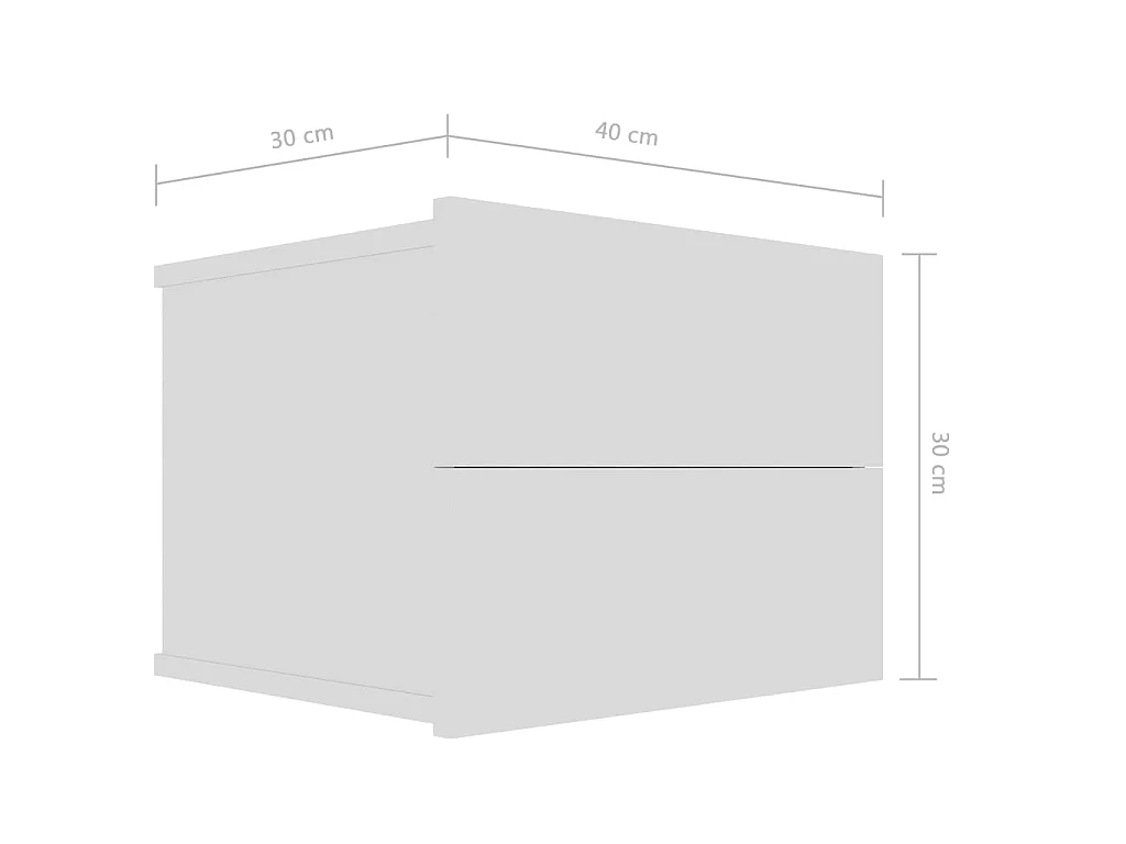 Mesitas de noche 2 uds madera contrachapada blanco 40x30x30 cm