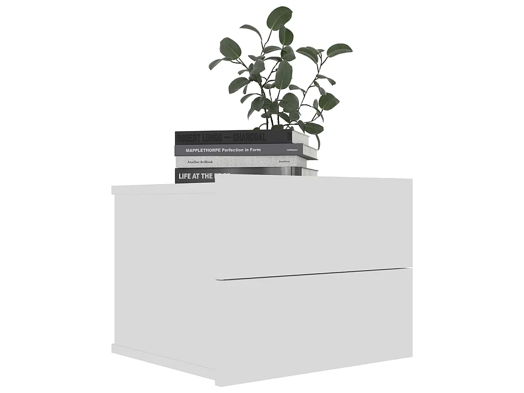 Mesitas de noche 2 uds madera contrachapada blanco 40x30x30 cm