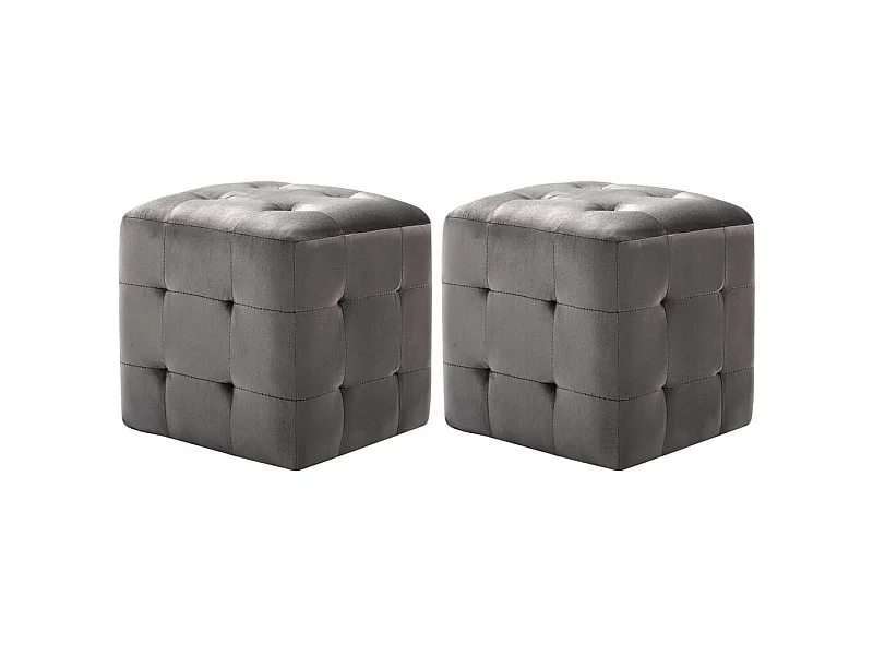 Nachttische 2 Stk. Grau 30×30×30 cm Samtstoff