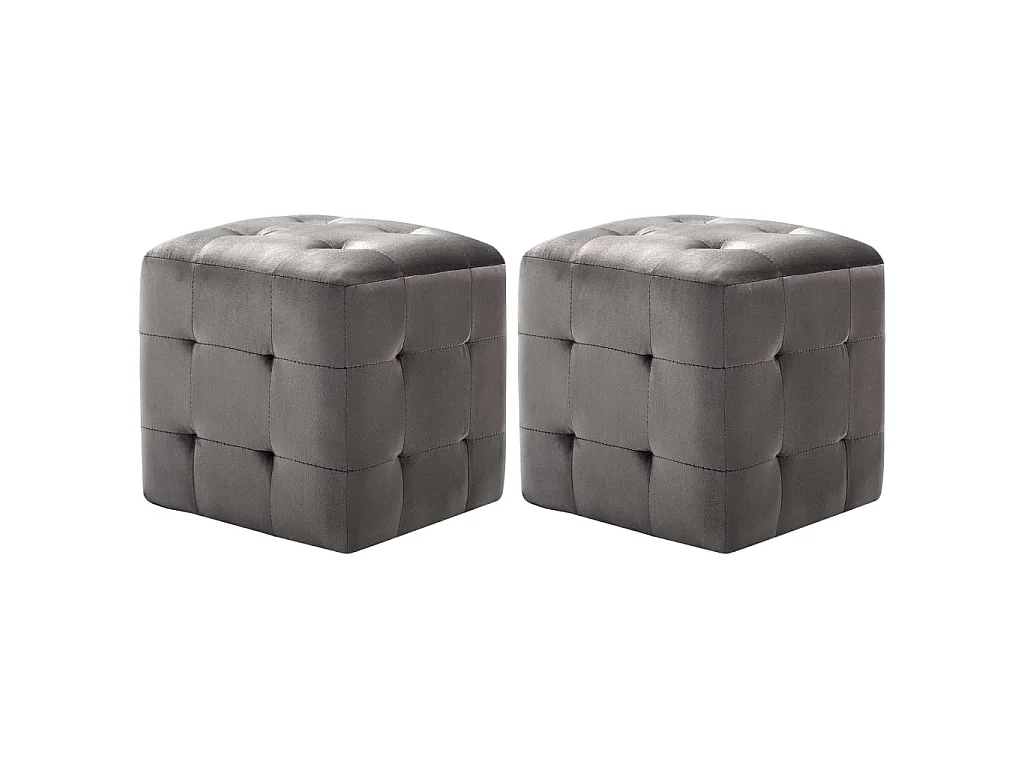 Nachtkastjes 2 st 30x30x30 cm fluweel grijs