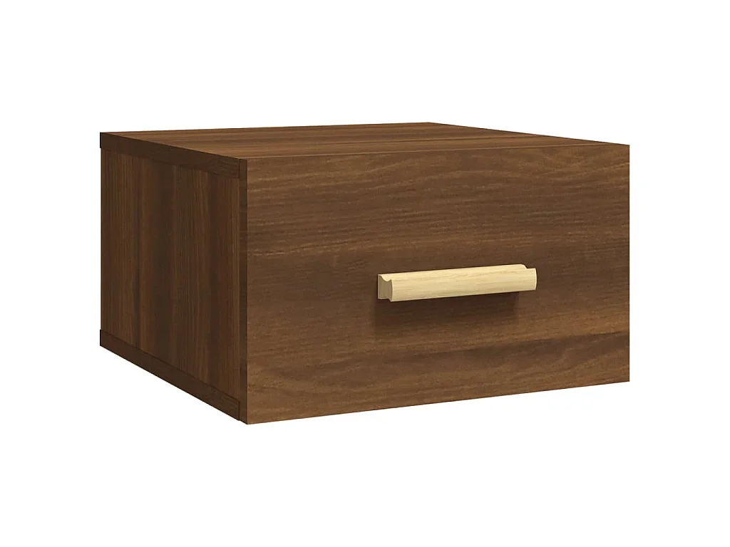 Table de chevet murale chêne marron 35x35x20 cm