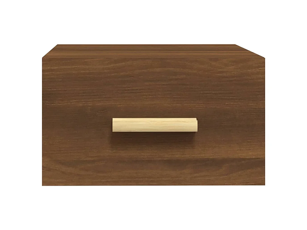 Table de chevet murale chêne marron 35x35x20 cm