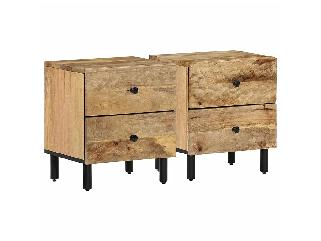 Mesas de cabeceira 2 pcs 40x33x46 cm madeira mangueira maciça