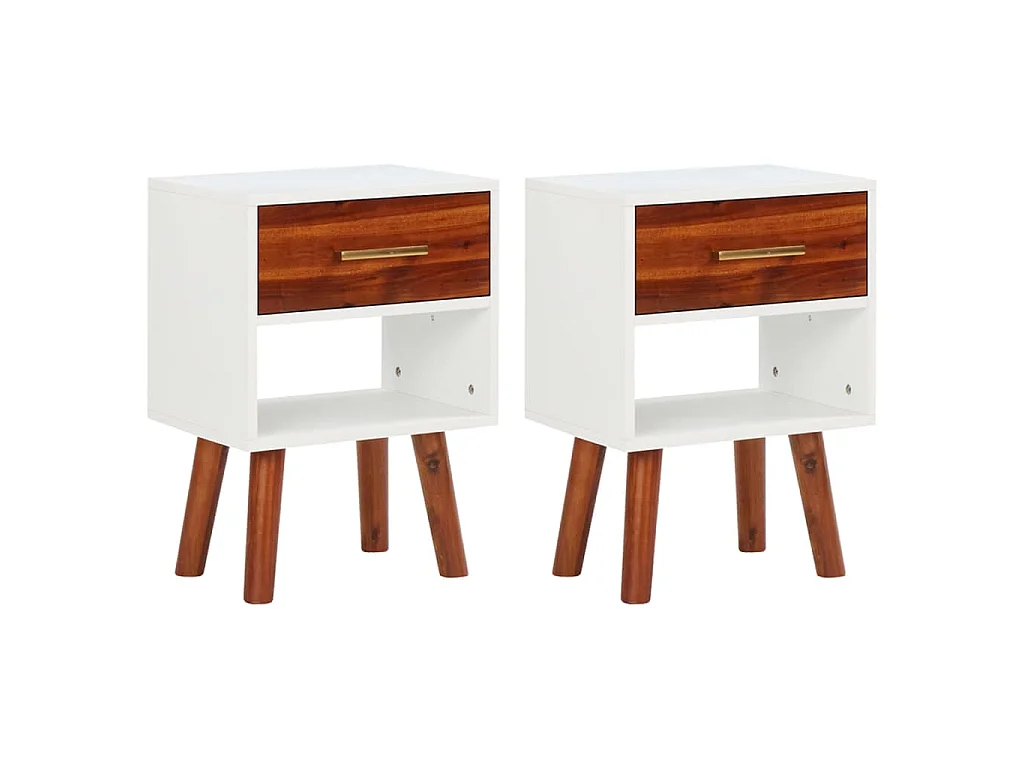 Mesas de cabeceira 2 pcs 40x30x57 cm madeira de acácia maciça