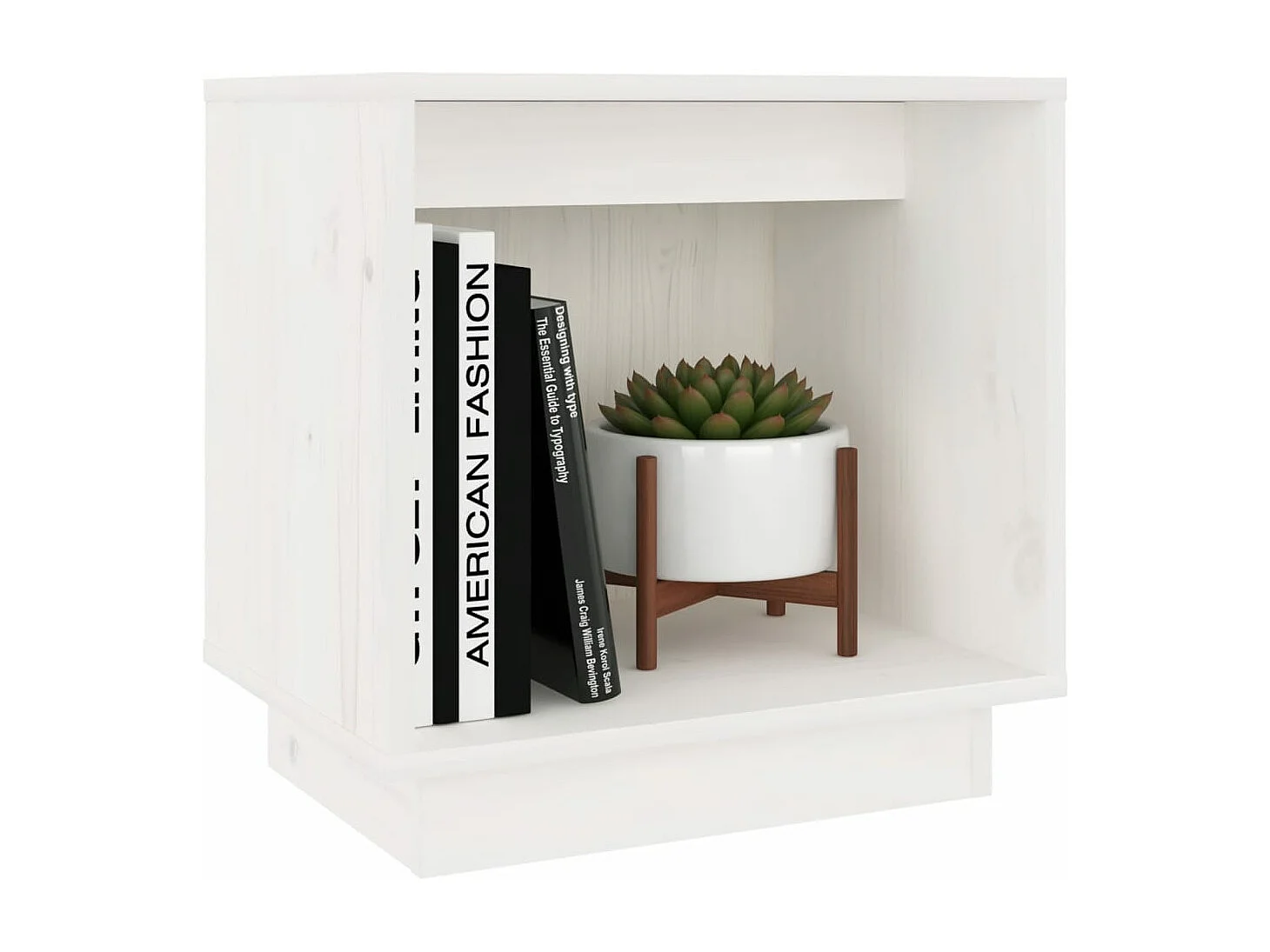 Mesitas de noche 2 uds madera maciza de pino blanco 40x30x40 cm