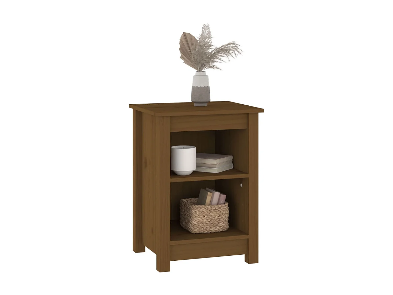Nachtkastjes 2 st 40x35x55 cm massief grenenhout honingbruin