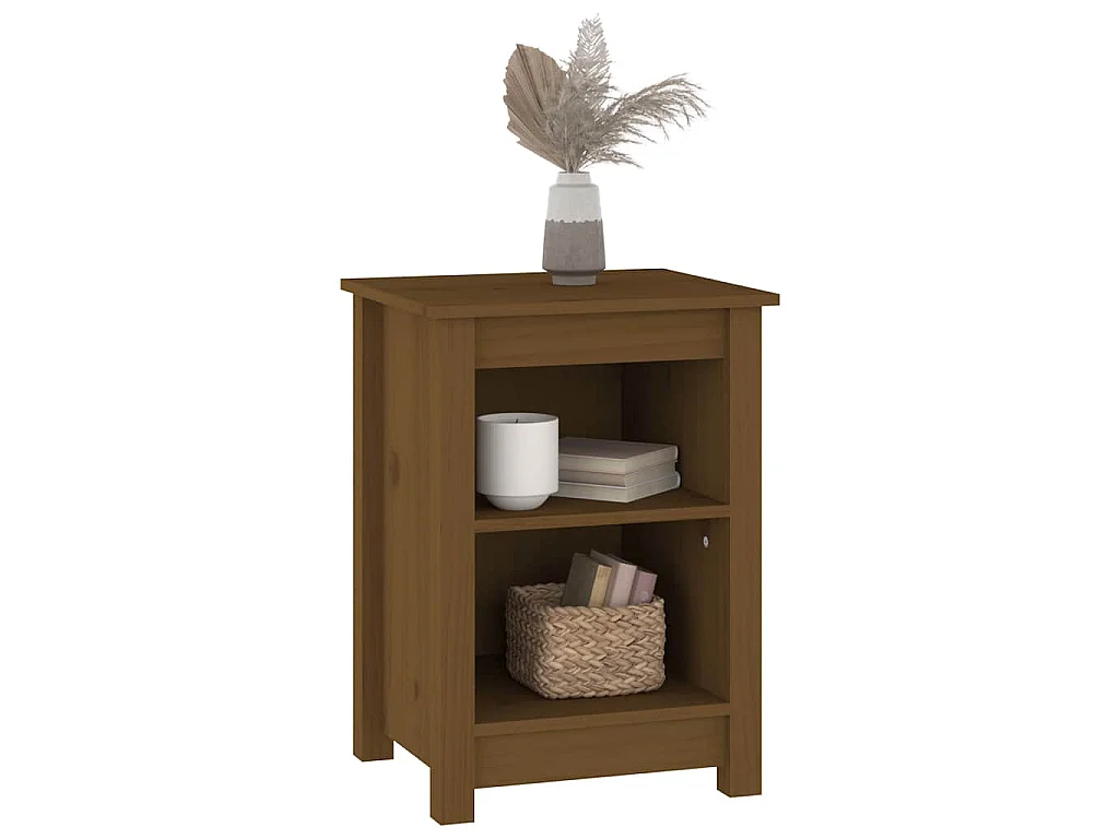 Tables de chevet 2 pcs Marron miel 40x35x55 cm Bois pin massif