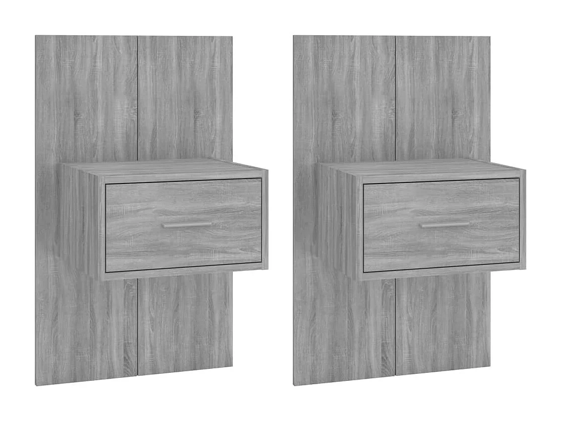 Wand-Nachttische 2 Stk. Grau Sonoma