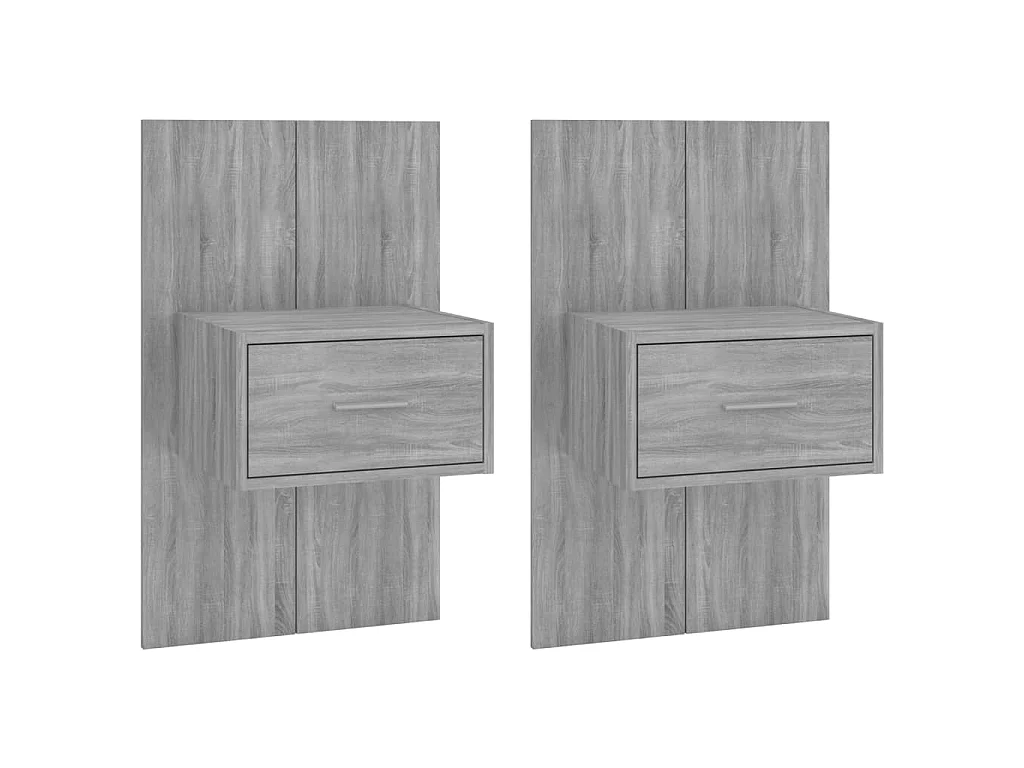Wand-Nachttische 2 Stk. Grau Sonoma