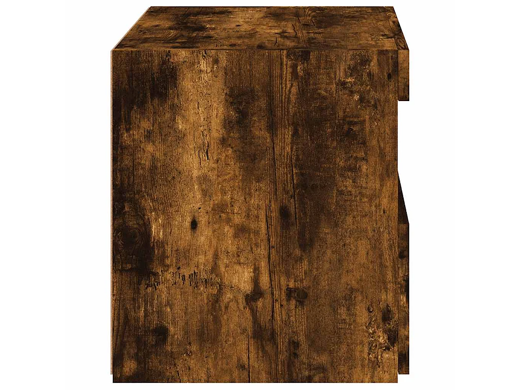 Comodino con Luci LED Rovere Fumo 50x40x45 cm