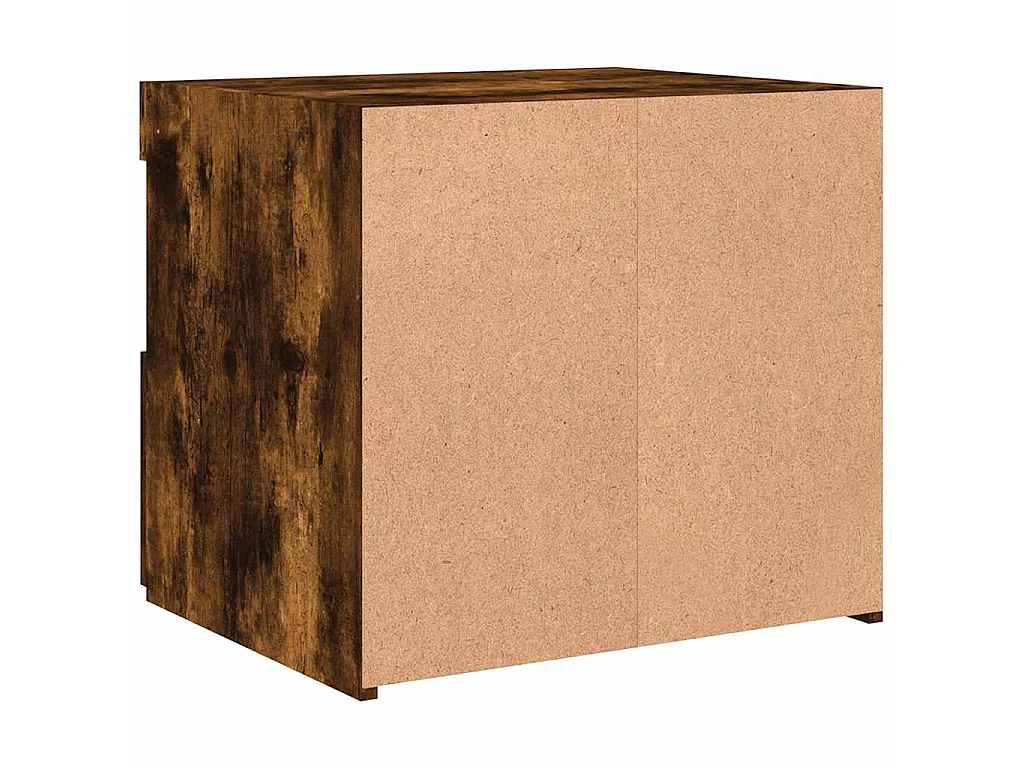 Comodino con Luci LED Rovere Fumo 50x40x45 cm