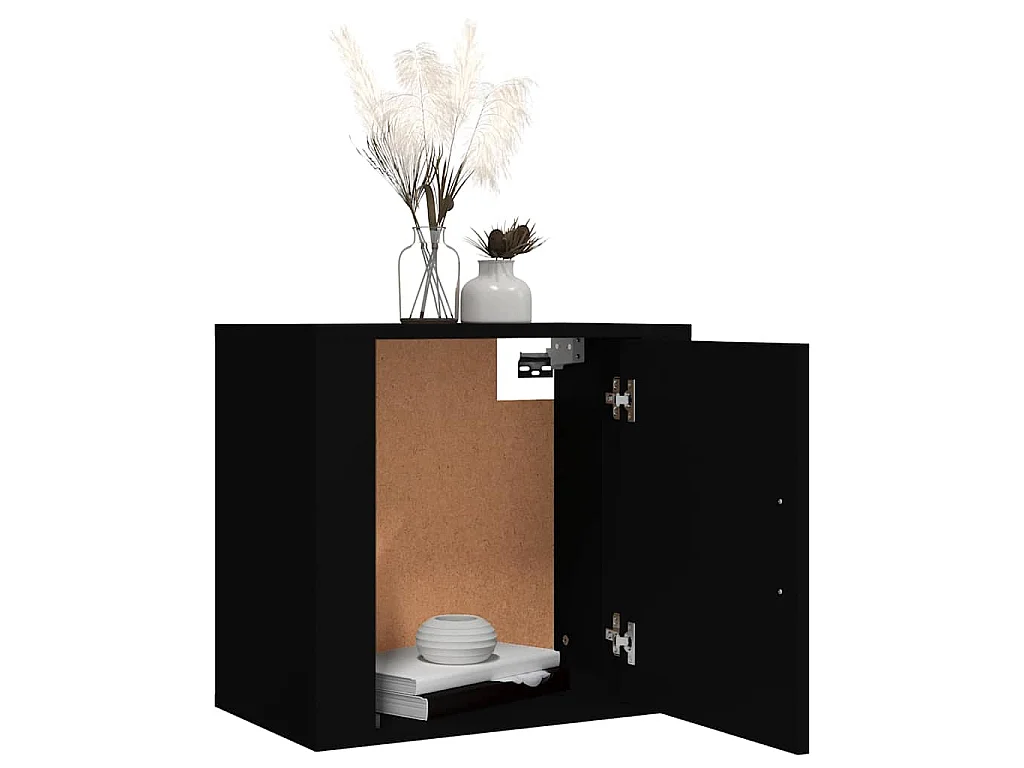 Comodini a Muro 2 pz Nero 50x30x47 cm