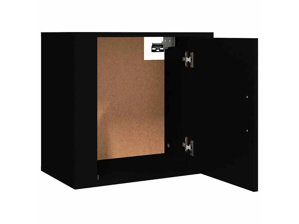 Comodini a Muro 2 pz Nero 50x30x47 cm