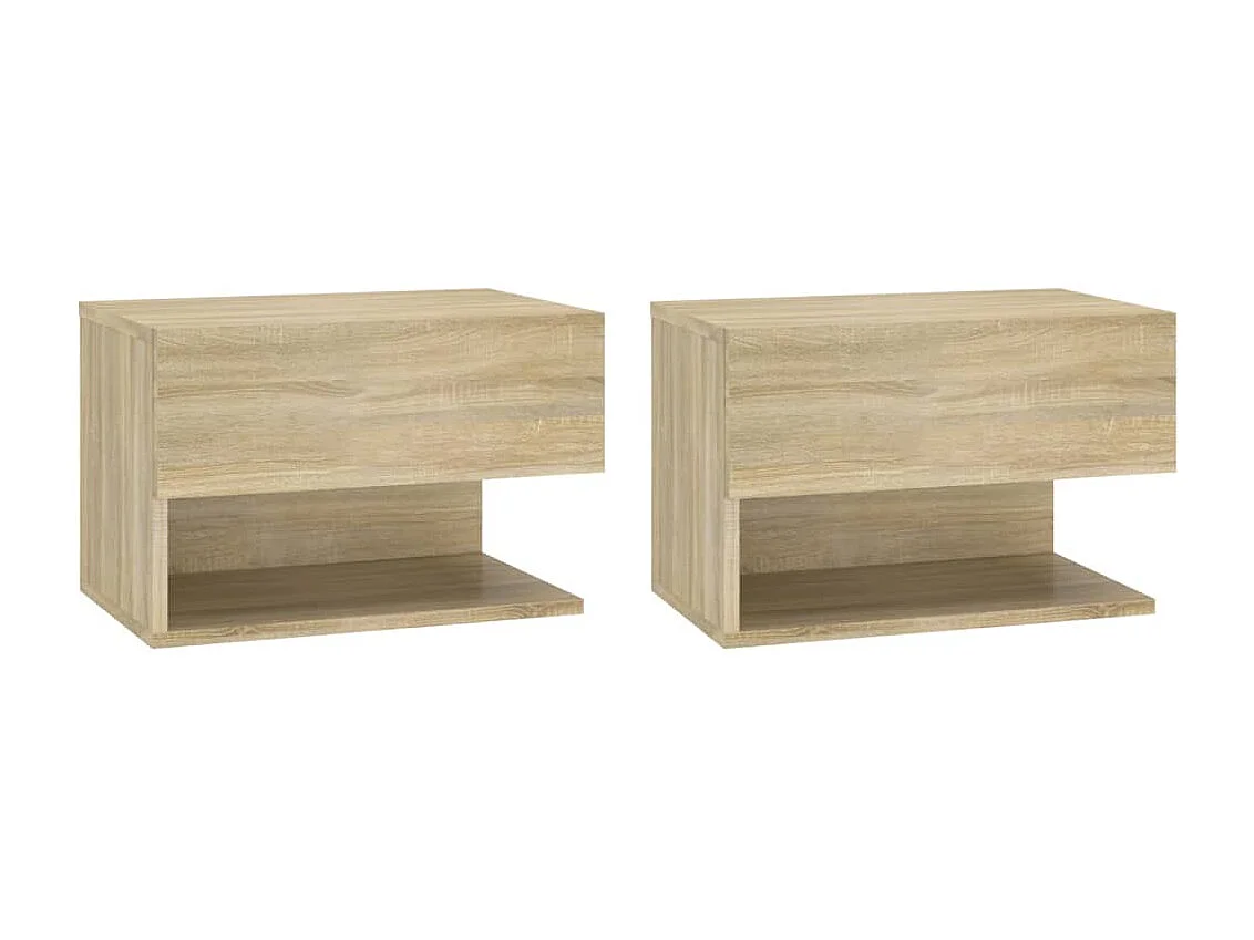 Tables de chevet murales 2 pcs Chêne sonoma
