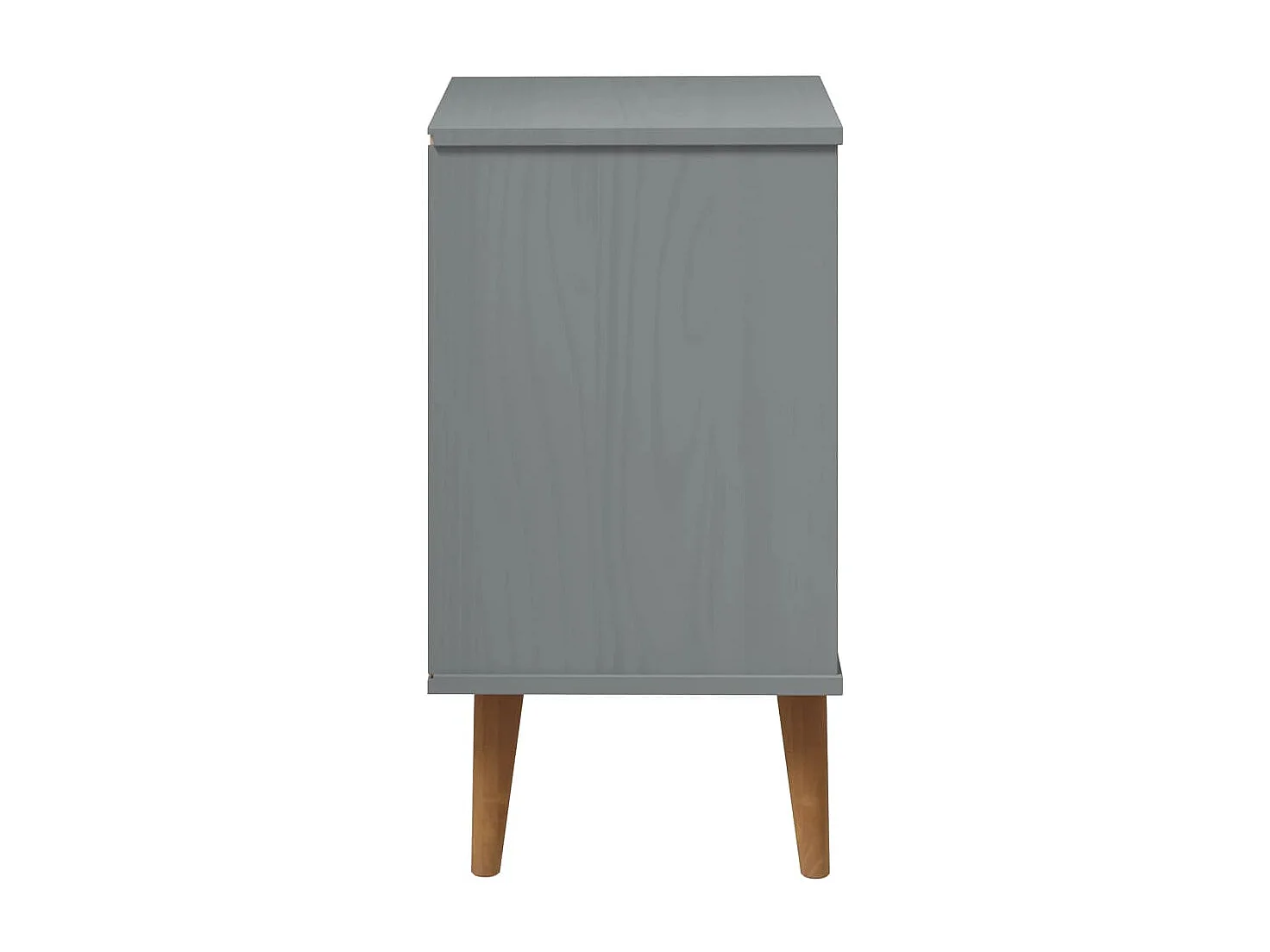 Comodino MOLDE Grigio 40x35x65 cm in Legno Massello di Pino