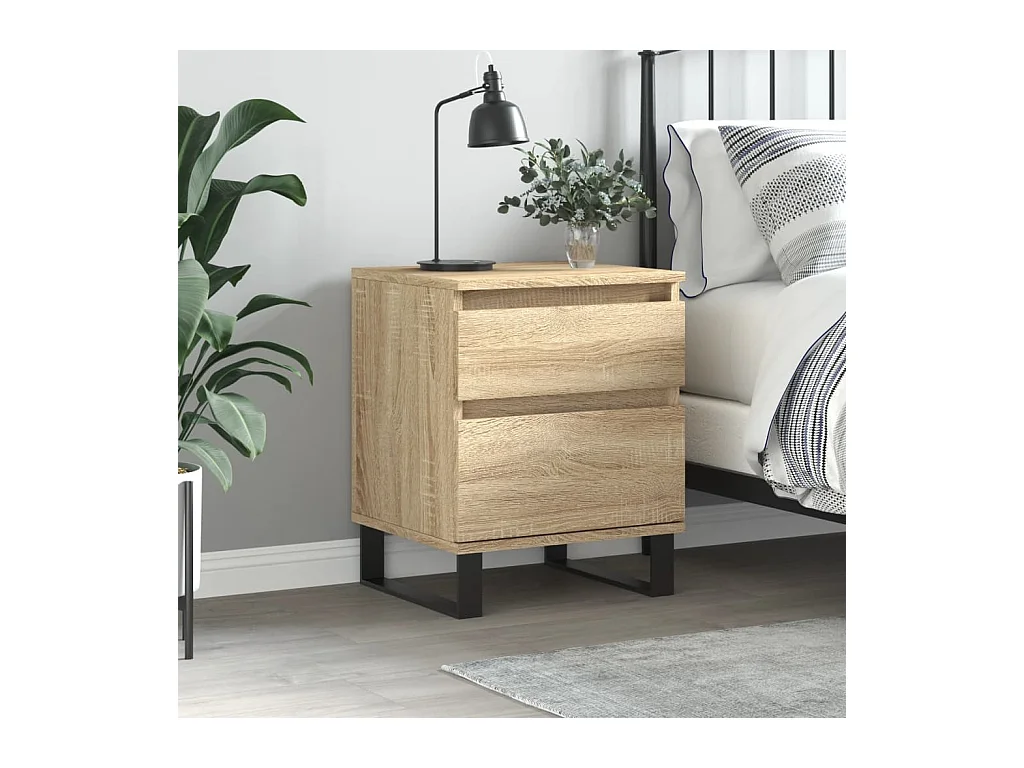 Table de chevet chêne sonoma 40x35x50 cm bois d’ingénierie