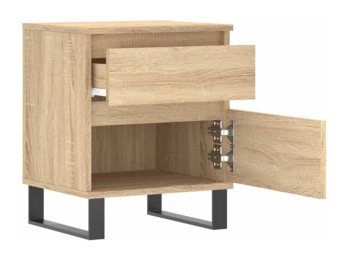 Nachtkastje 40x35x50 cm bewerkt hout sonoma eikenkleurig