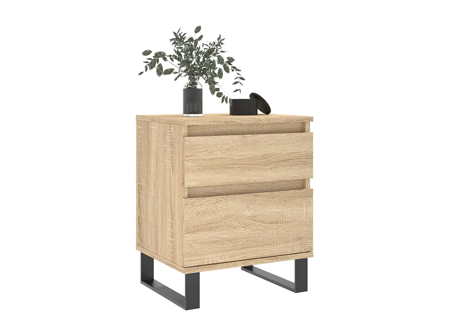 Nachtkastje 40x35x50 cm bewerkt hout sonoma eikenkleurig