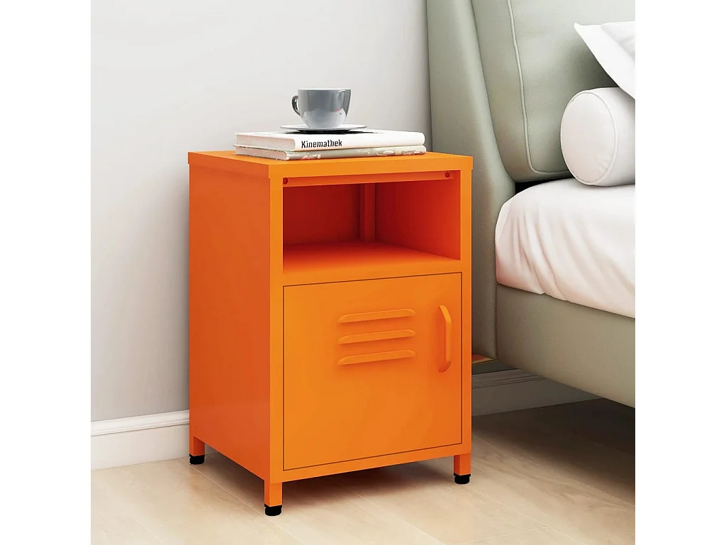 Mesa de cabeceira 35x35x51 cm aço laranja