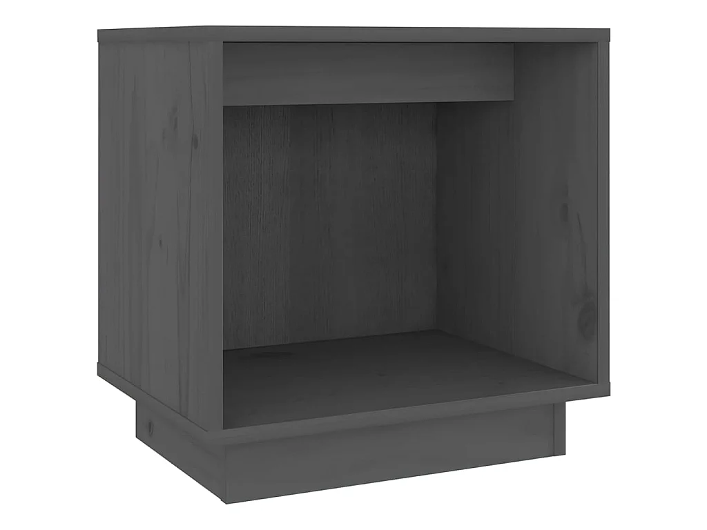 Comodino Grigio 40x30x40 cm in Legno Massello di Pino